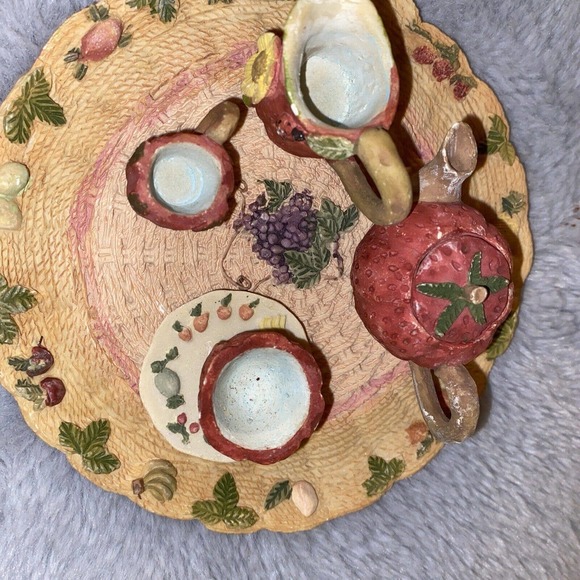 Vintage Albert E Price Miniature Strawberry Tea Set 7 Piece - Picture 4 of 8